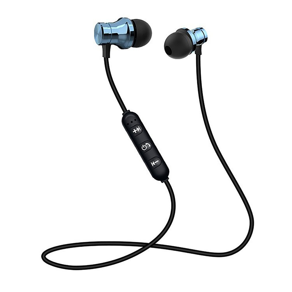 Wireless Bluetooth Earphones Sport Magnetic Stereo Earpiece Fone De Ouvido sports universal headphones Sports Earphone: blue