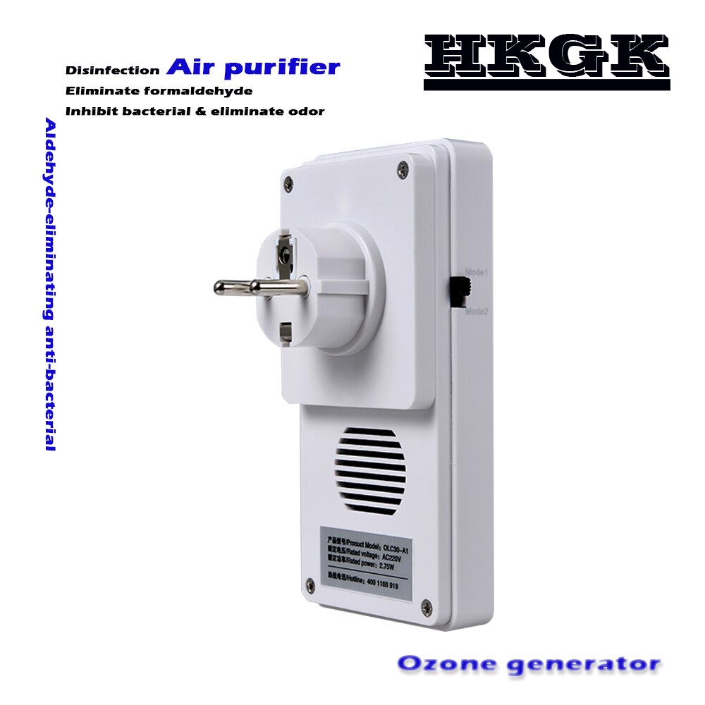 Purificador de aire con formaldehído, generador de ozono con 2 modos de trabajo, enchufe europeo de 220V