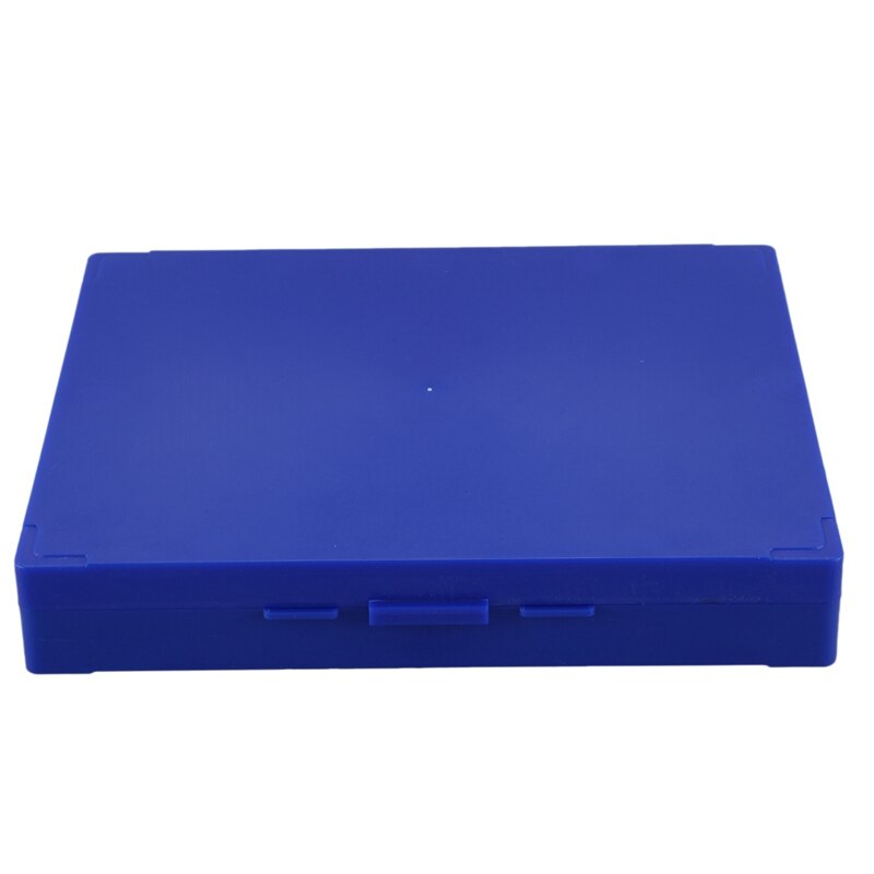 4X Royal Blue Plastic Rechthoek Houden 100 Microglaasje Slide Microscoop Doos