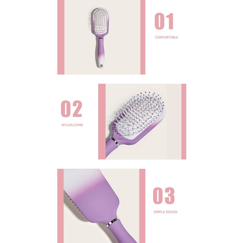 Haar Styling Glad Haar Kam Massage Kam Multifunctionele Luchtkussen Kam Paars Gradiënt Airbag Curling Kam