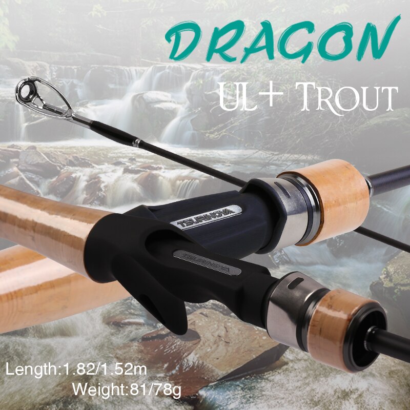 TSURINOYA canne à pêche DRAGON 1.52 m UL filature coulée leurre tige souple puissance carbone canne à pêche truite Pescar Olta pôle pêche