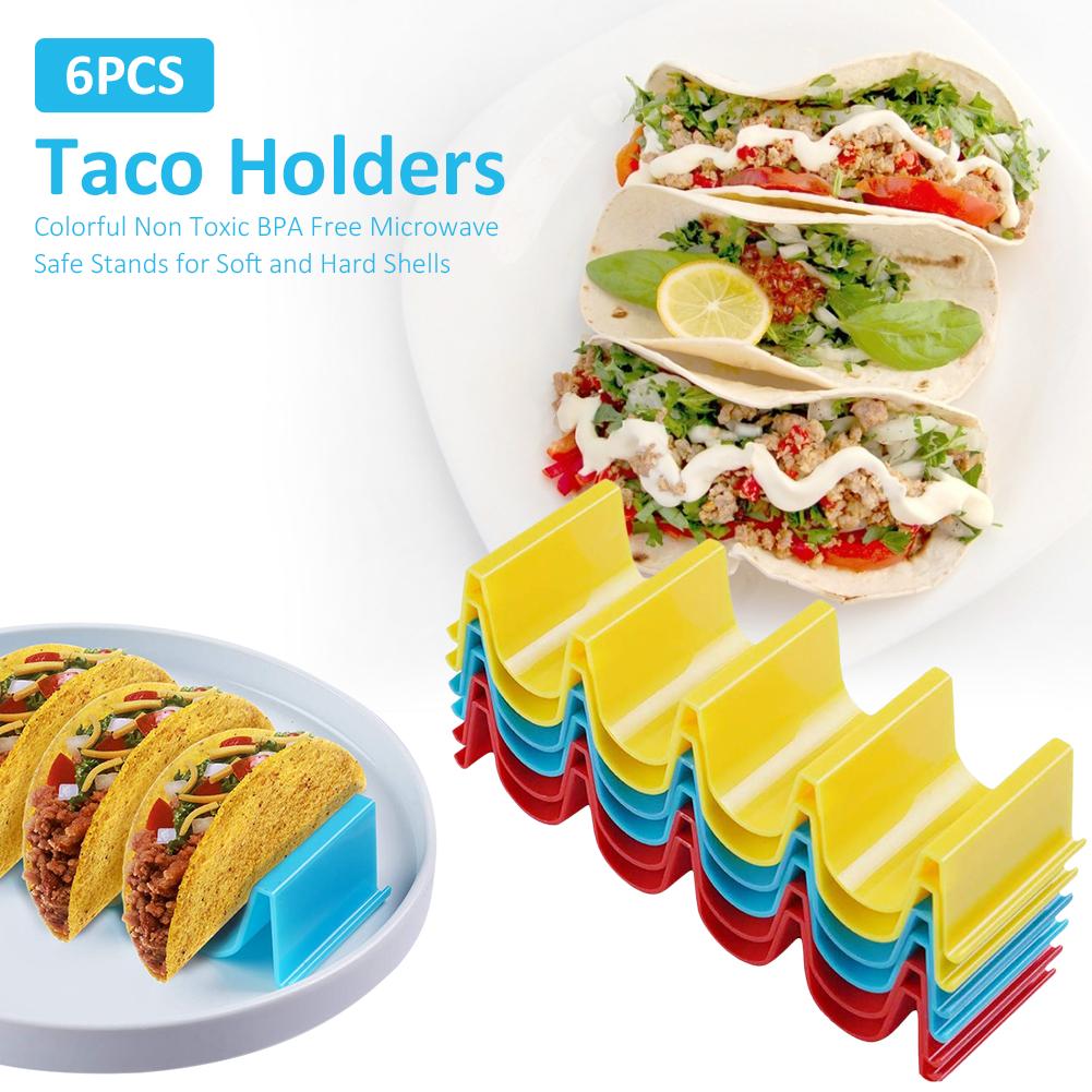 Kitchen Taco Holder Stand Innovative Colorful Taco Rack 24 Tacos Holding Plate for Making Delicious Tacos Pancakes Holder