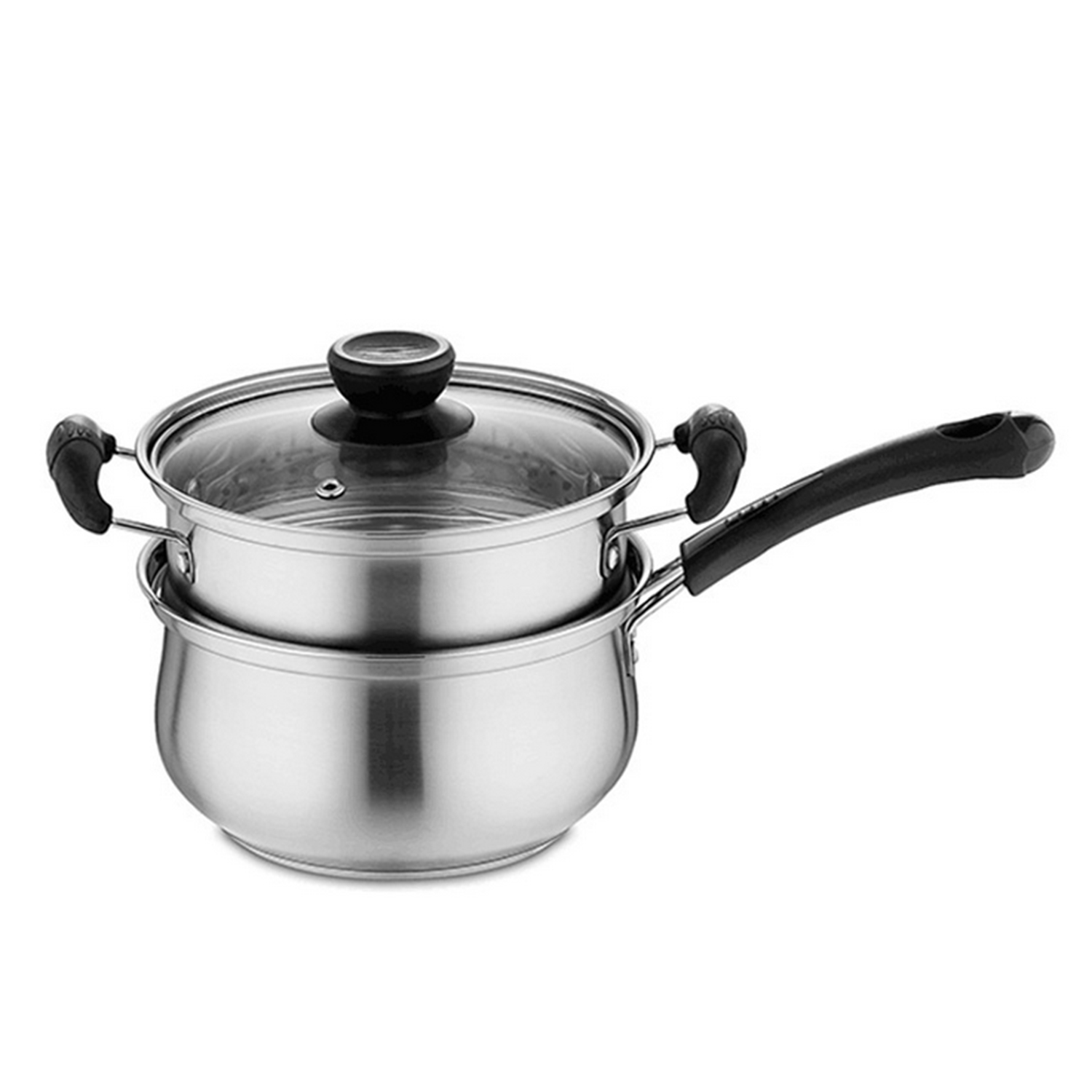 1.5L Rvs Steamer Pot Soep Pot Koken Multi-purpose Kookgerei Met Stoomboot Pot Keuken Non-stick Pan algemeen Gebruik: With Steamer Pot