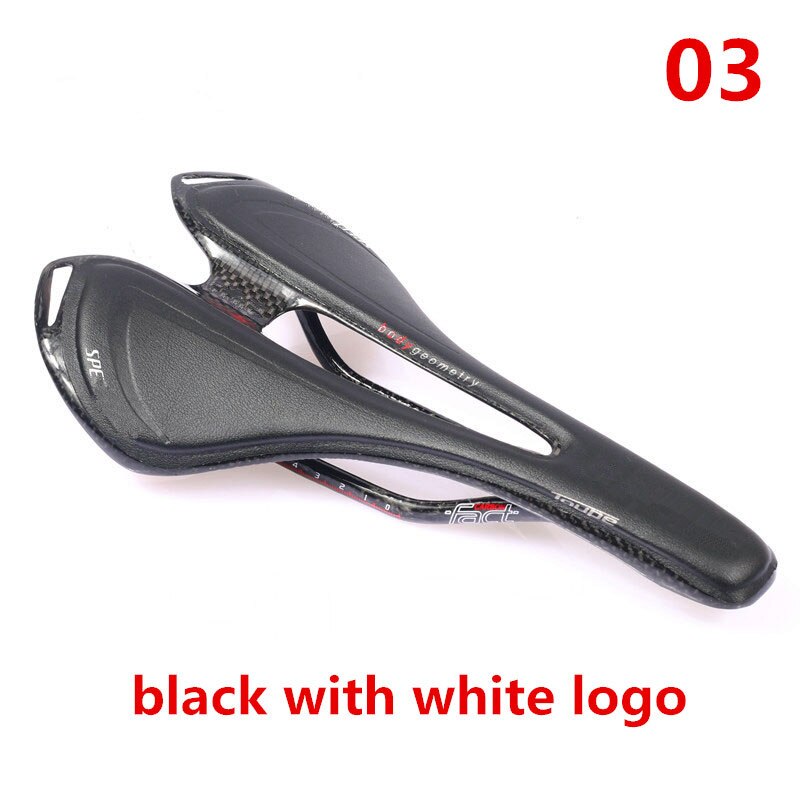 3K Carbon Fiber Bike Saddle Red Road Special Mtb Toupe Bicycle Seat Cycling Parts Leather Saddle Racing D: 03
