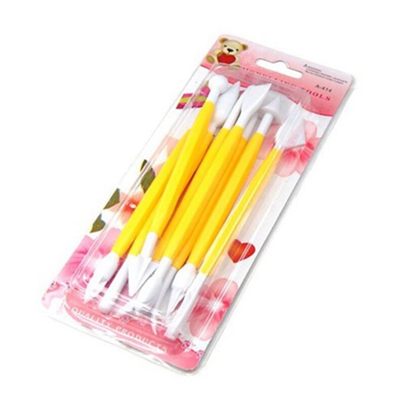 ire Cake Decorating Sugarcraft Modelling Tools Kit 8 Pieces Yellow with Cake Fondant Icing Smoother Decorating Polisher for S