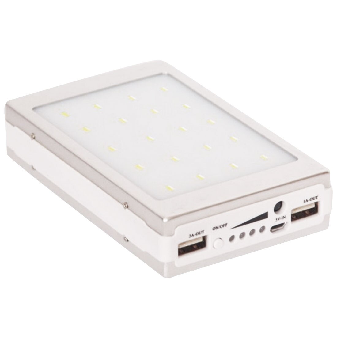 Batería Solar de larga duración de 30000mAh, cargador de salida doble portátil, batería externa USB, gran capacidad para teléfono móvil Solar: Silver