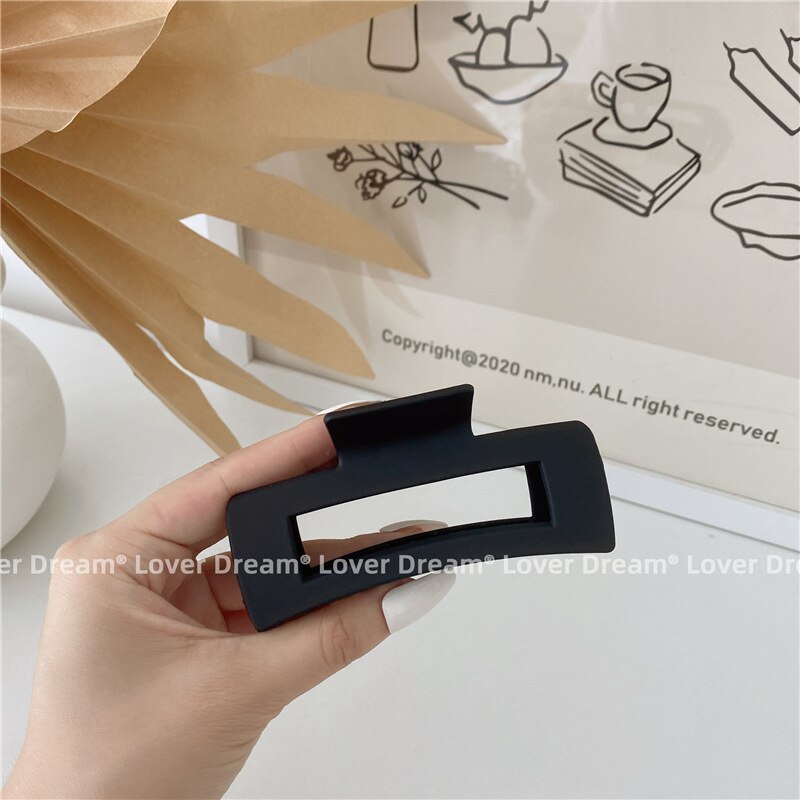 Pinzas grandes para el pelo para mujer, horquillas acrílicas esmeriladas, pasador, pinzas de cangrejo, accesorios para el cabello, color negro: 8 10cm