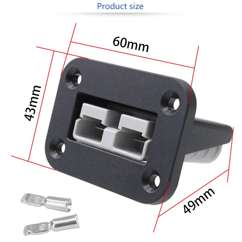 Flush Mount Anderson Plug 50 Amp Connector Kit Mounting Bracket Panel Cover Accessories for Caravan Camper Boat Truck
