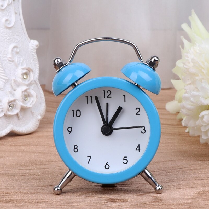 40mm Mini Metal Alarm Clock Portable Home Outdoor Lovely Cartoon Watch Retro Metal Alarm Clock Desktop