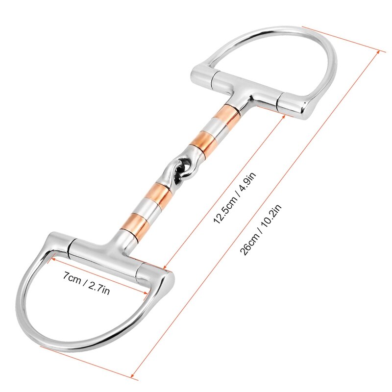 Equestrian Horse Mouth Bit Stainless Steel Horse Mouth Piece Snaffle Double Jointed Bit Horse Racing Accessory