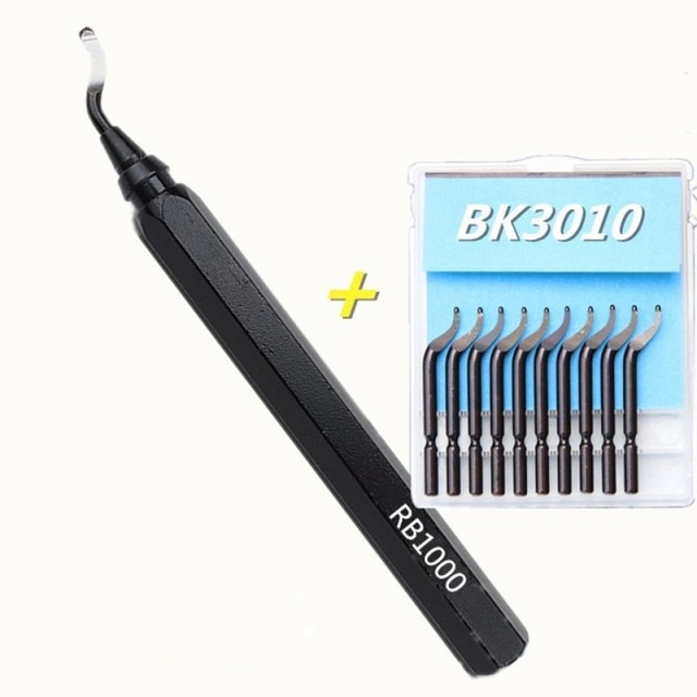 Cuchillo de rebaba con mango de Metal RB1000, raspador de bordes, tubo HSS, herramienta de corte de desbarbado de sujeción rápida, BS1010, BS1018, BK3010: RB1000 X BS3010