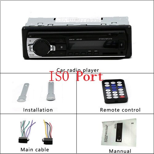 Hikity-Autoradio stéréo, Bluetooth, récepteur, MP3, USB JSD-520, SD, entrée auxiliaire, 1 din, lecteur multimédia, pour voiture: ISO Car Radio