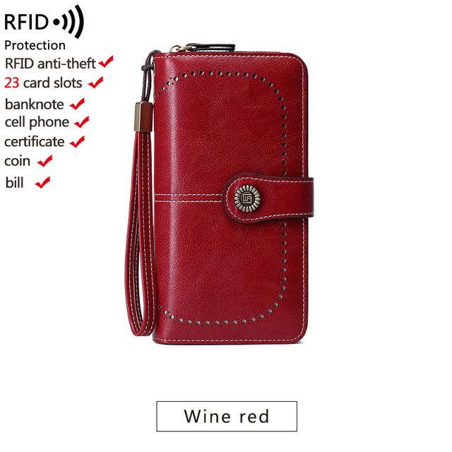 Naisten lompakko rfid varkaudenesto nahkalompakot naisille pitkä vetoketjullinen suuri naisten clutch-laukku naisten käsilaukku korttikotelo: Kulta-