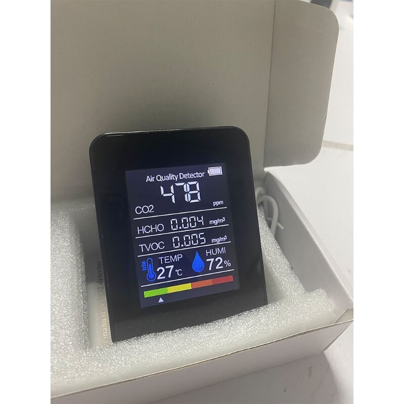 Carbon Dioxide Detector Temperature/Humidity Air Monitor Indoor Digital CO2 Meter Formaldehyde Detector Air Anal