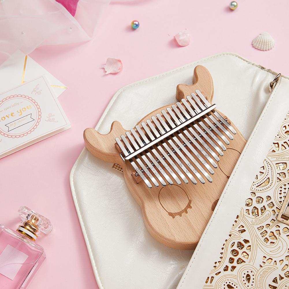 En forma de ciervo, instrumento Musical Kalimba de 17teclas, acrílico transparente para el hogar, Kalimba de madera, de cumpleaños, Piano de pulgar