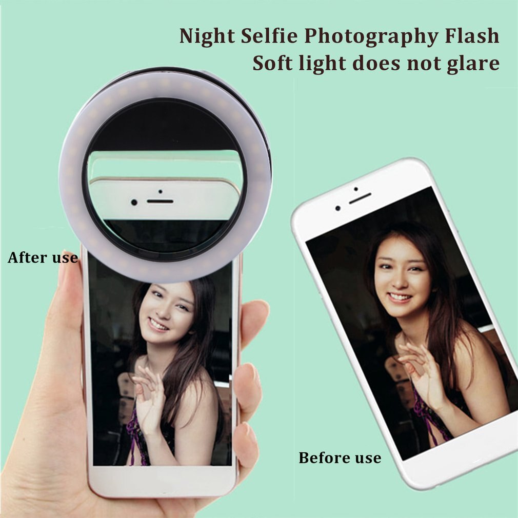 Clip de luz para teléfono móvil, Flash automático LED para Selfie, linterna de Selfie portátil para teléfono inteligente, espejo de maquillaje, 1 ud.