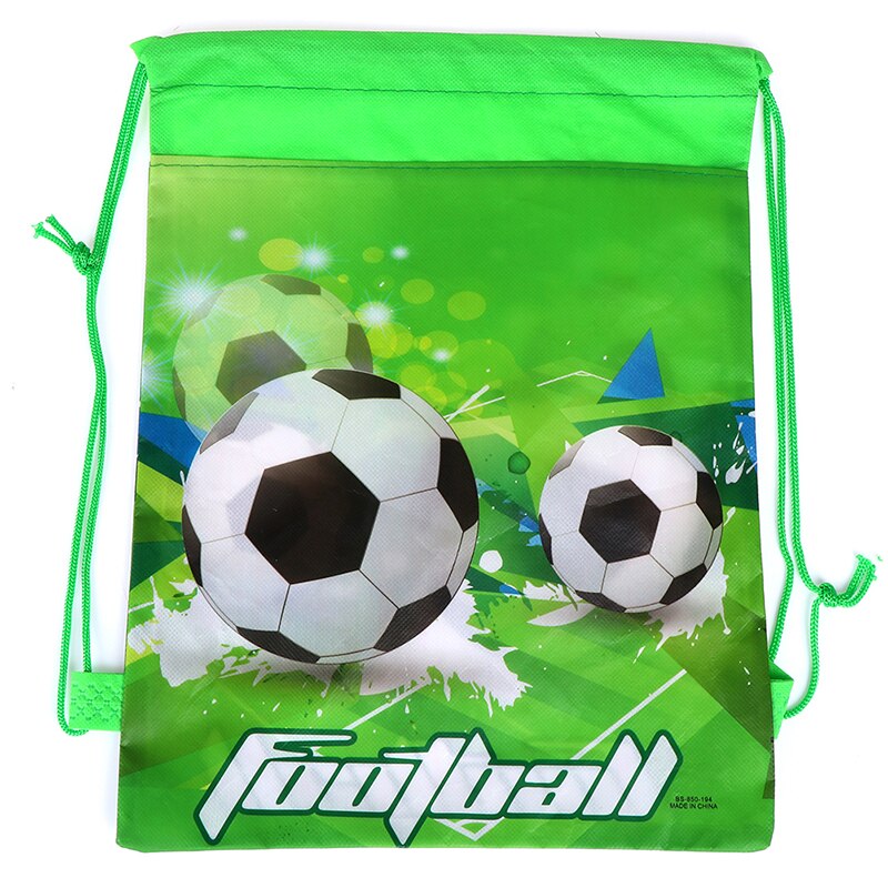 2PCS Green Football Drawstring Bags Non-Woven Fabric Backpack School Backpacks Random Kids Boy Favors