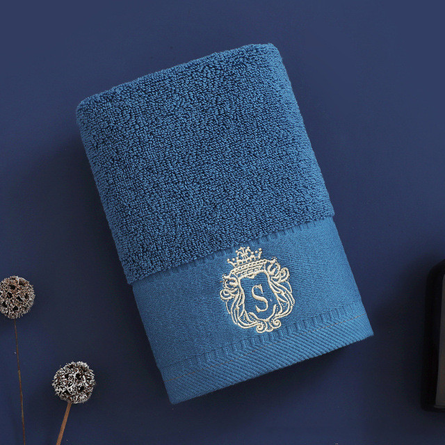 1/5/10pcs White Cotton Towel Set Embroidered Towels Set Highly Absorbent Towels Cover For Bathrooms, Gyms, Hotels And Spas: S / black