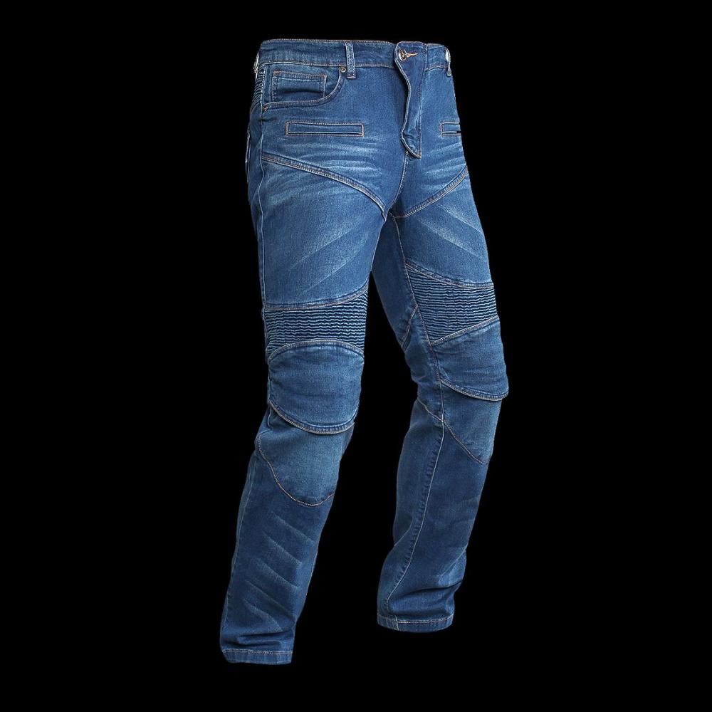 Mc winddichte motorjeans casual heren motorcross off-road kniebeschermende moto jeans broek komine pantalo moto: 17- mc -17202- a blauw / 38
