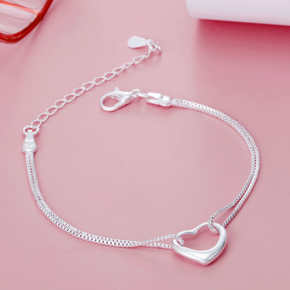 Fine 925 sterling silver Chain stars Bracelets for women Charms party Wedding Jewelry: PURPLE