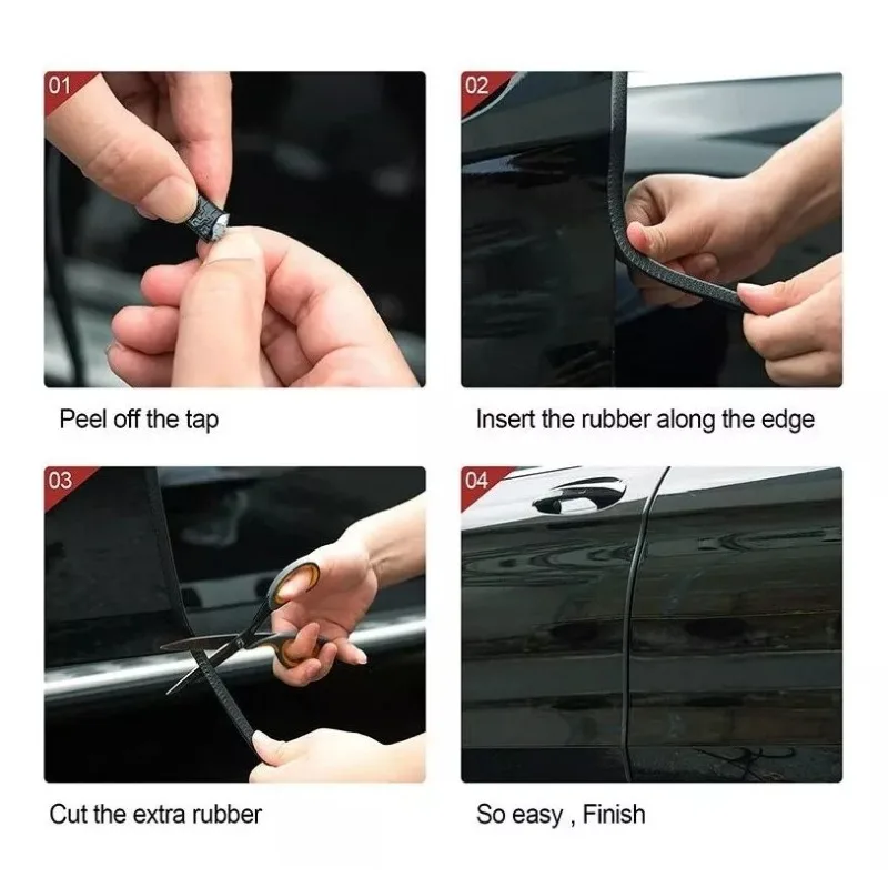 Door Edge Guards Car Door Edge Guards 15M U Shape Car Door Protector Rubber Seal Door Guard Internal Double Sided Tape