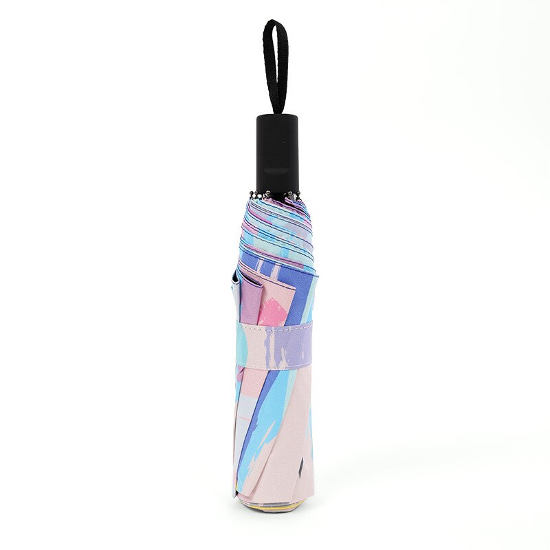 Automatic Oil Umbrella Women Sun Umbrella Rain Black Coating Anti-uv Female 3-fold paraguas