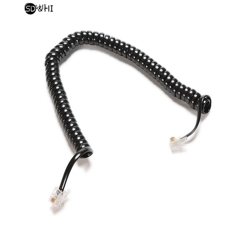 6,5ft Mannelijke Naar Mannelijke Telefoon Handset Kabel Verlengsnoer Krullende Spoel Kabel Draad Tot 2M Telefoon Opgerold Snoer