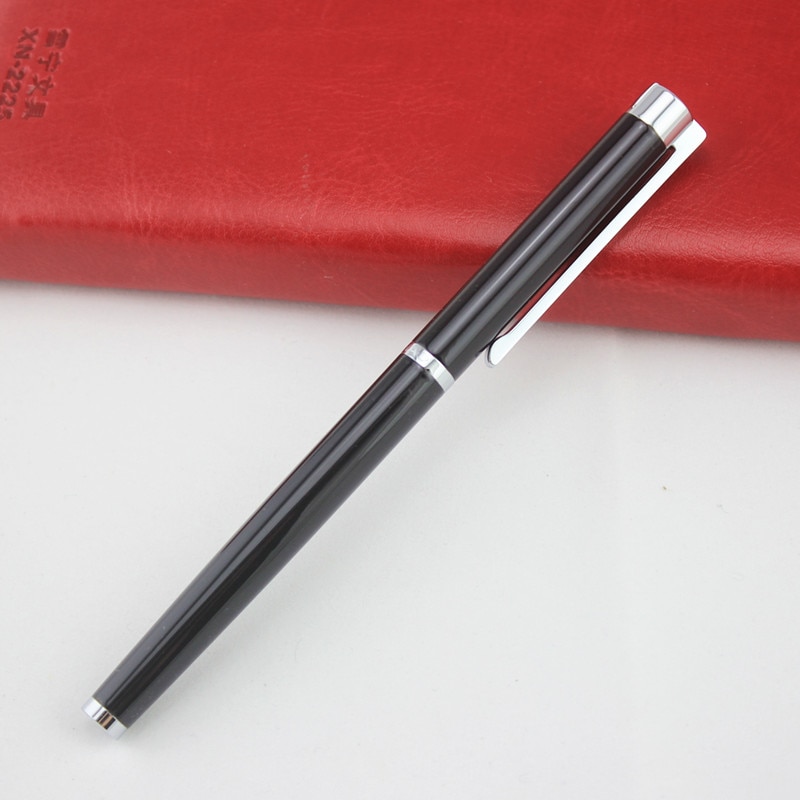 Jinhao 126 Luxury Black and Silver Clip 0.5mm Metal Fountain Pen Inking Pens for Writing School Office Stationery