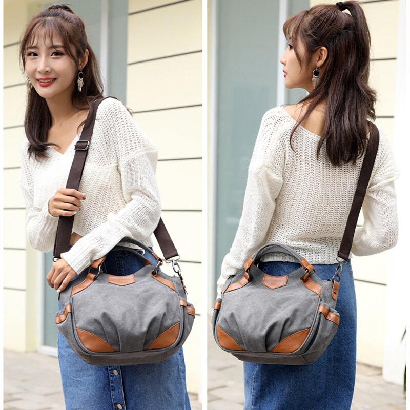 Women Shoulder Bags Small Environmental Canvas Messenger Bag Package Crossbody Bags Purses Casual Handbag for Women