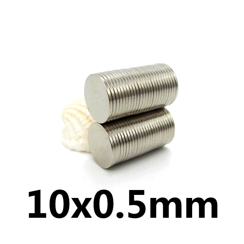 50 stks/partij Dia 10mm x 0.5mm Kleine Dunne Neodymium Magneet Magneten N35 Koelkast Magnetische Materialen Home Decorations