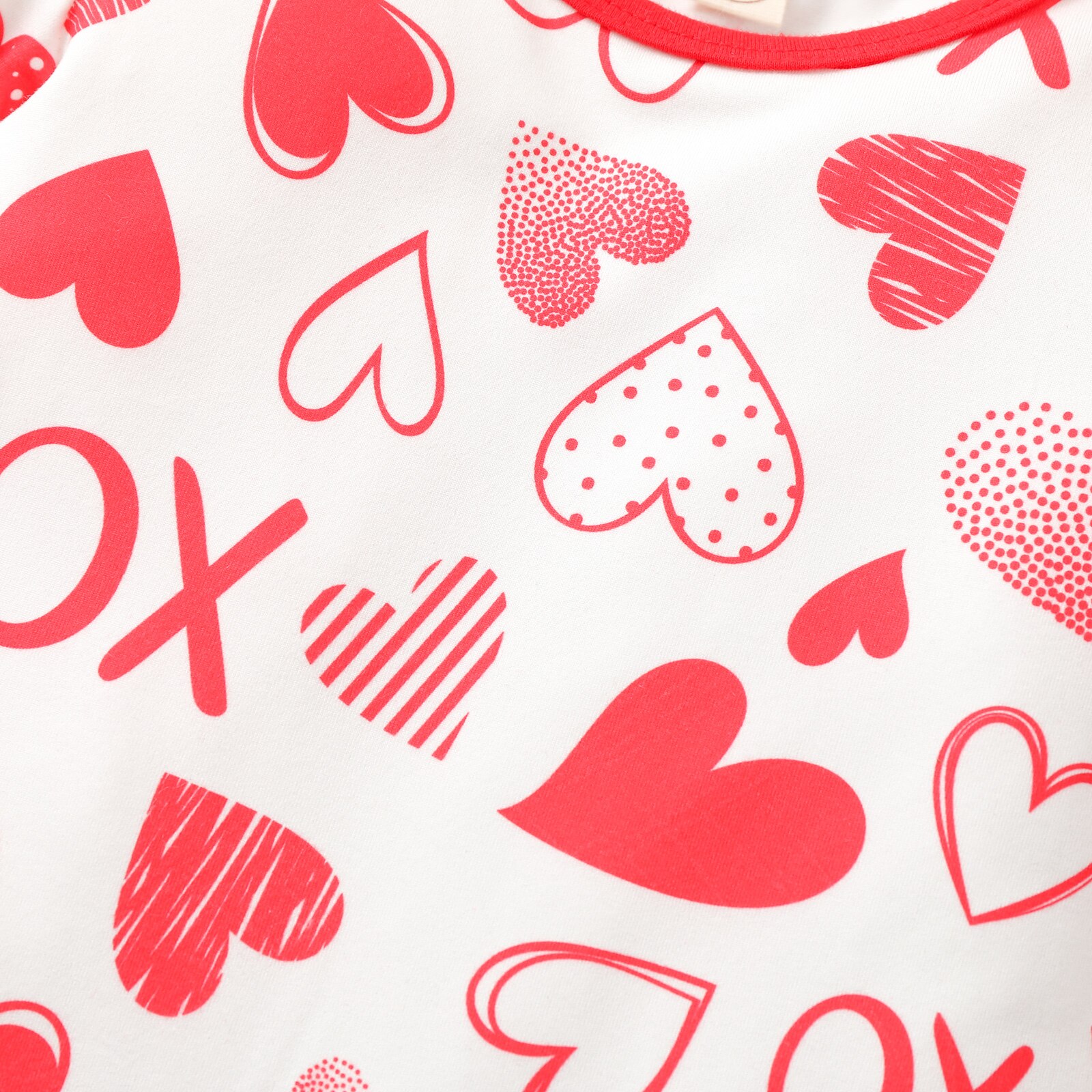 Valentijnsdag Baby Baby Meisjes Jongens 0-24 M Rompertjes Brief Print Lange Mouwen Knop Lente Jumpsuits