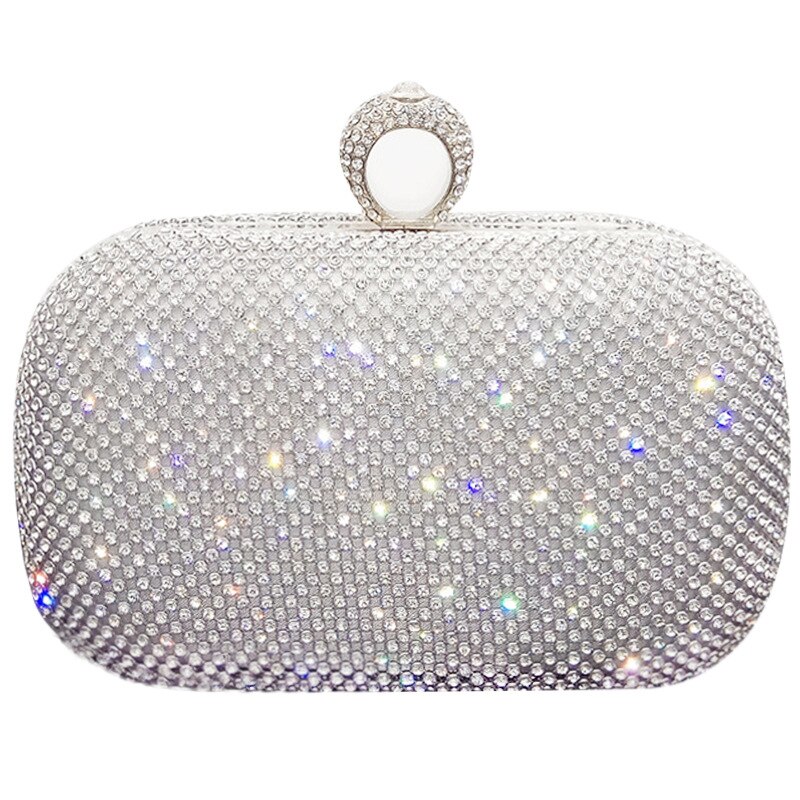 Glanzend Glitter Avondtassen Rhinestone Hard-Oppervlak Doos Zakken Elegante Vrouwelijke Bruiloft Schouder Pouch Banket Party Luxe Portemonnee