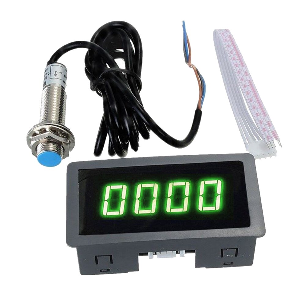 Lámpara LED Digital tacómetro RPM, medidor de velocidad, contador Industrial de 4 dígitos DC8-24V J99Store: Green