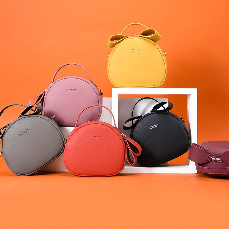 WEICHEN circulaire femmes sac à bandoulière en cuir bandoulière sacs de messager femme ronde Bolsa dames sac à main