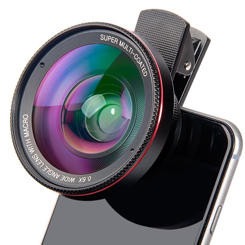 2 en 1 objectif de téléphone portable 4K HD 15X macro 0.6X objectif grand Angle pour iPhone 8 10 X Samsung LG Kit de caméra accessoires de téléphone portable