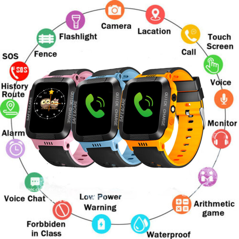 Tracker Kinderen Slimme Horloge Telefoon Zaklamp Sos Call Alarm Stappenteller Camera USB2.0 Voor Kids Kind Sim-kaart 2G 3G
