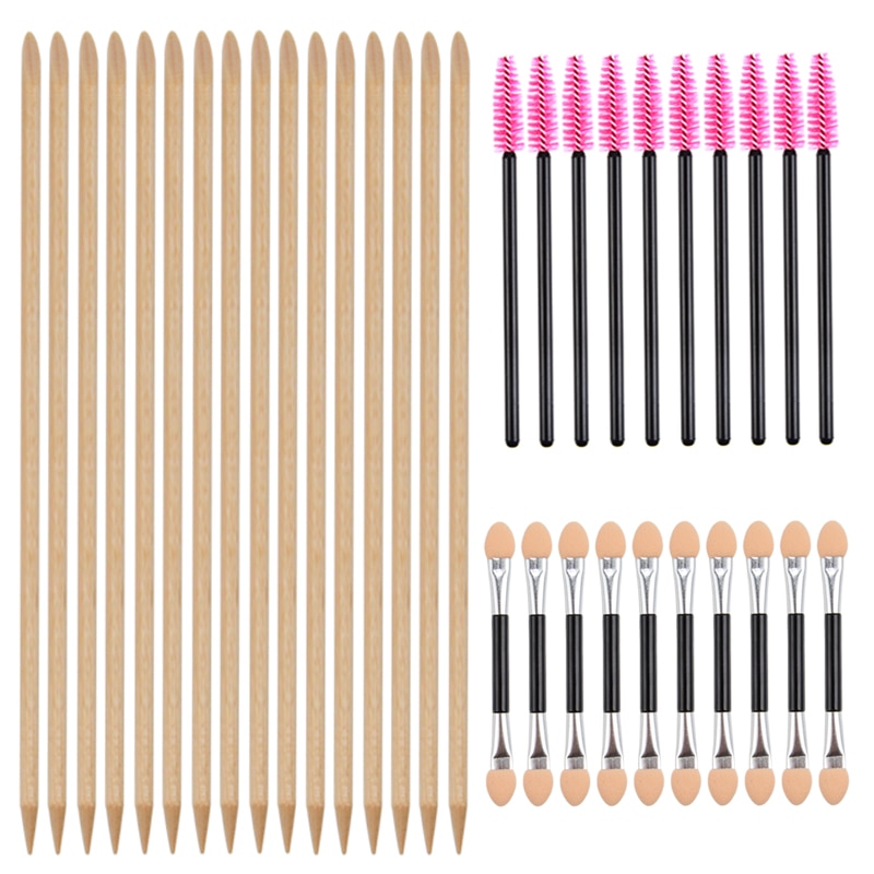 Mujer señora doble extremo Nail Art bastón de madera empujador de cutícula removedor Pedicure conjunto de herramientas para manicura