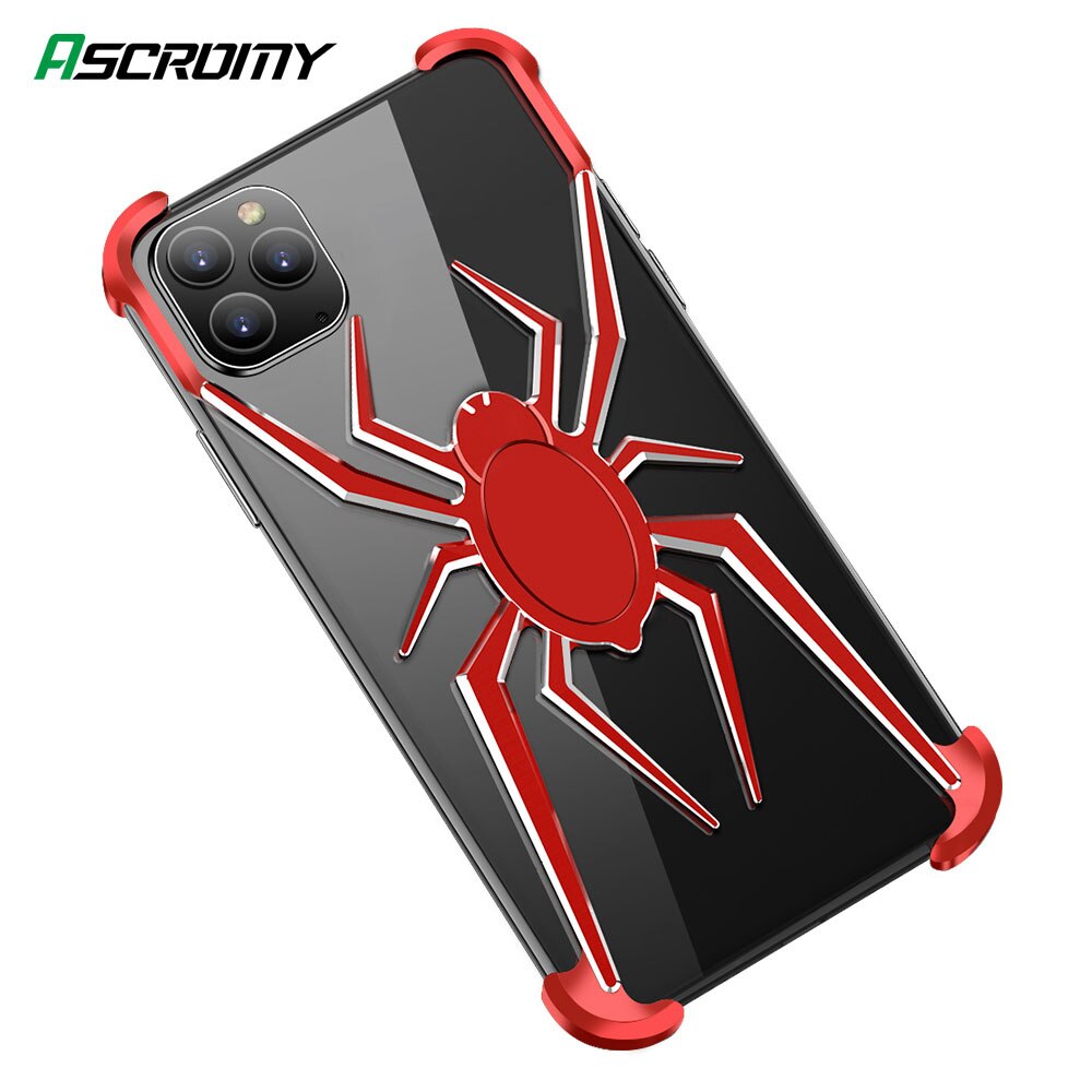 Spider Bumper Case For iPhone 11 Pro Max X XR XS iPhone11 Luxury Brand Metal Aluminum Shockproof Frame Cover Phone Accessories