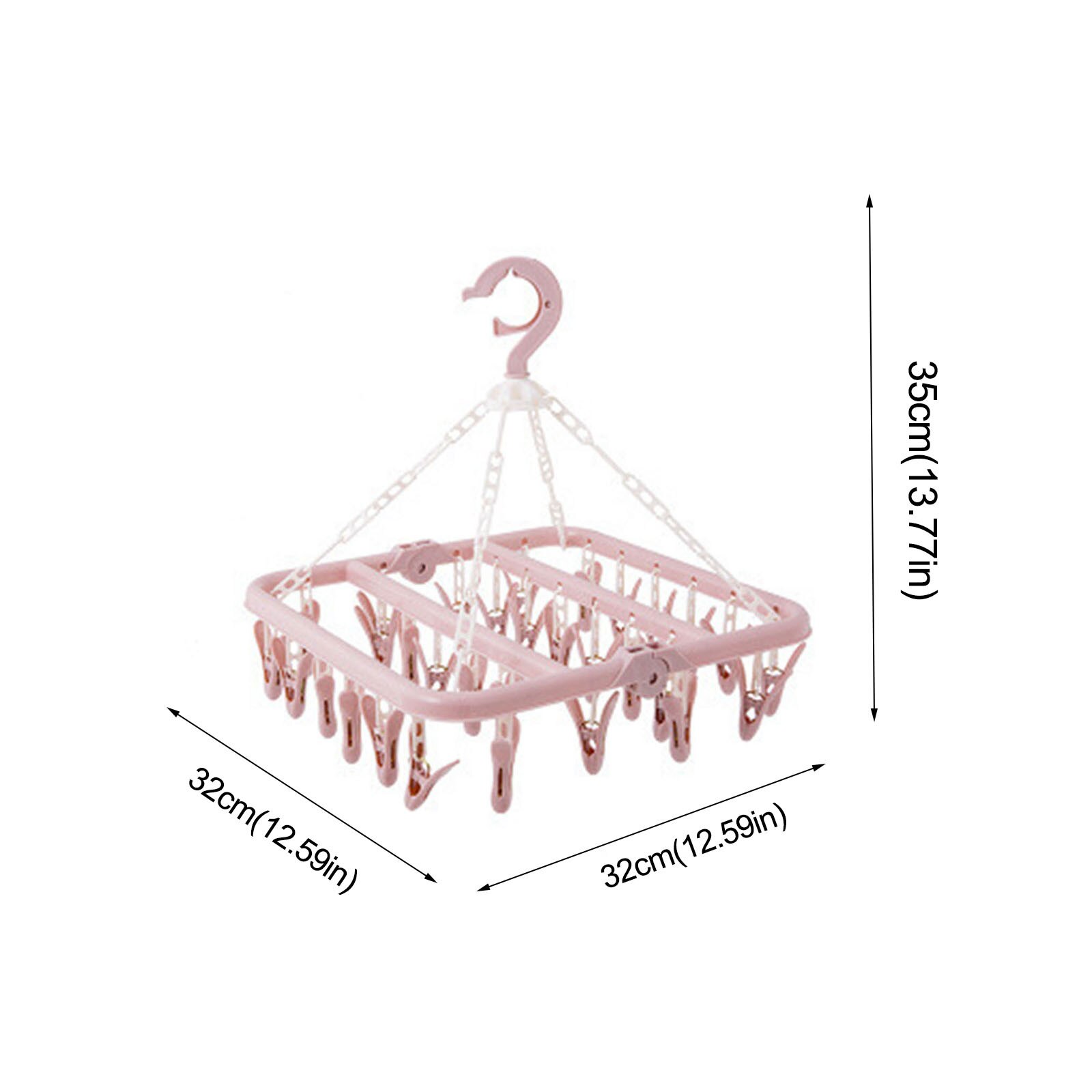 32 Indoor Socks Drying Rack Clips Plastic Foldable Clothes Hanger Dryer Windproof Socks Underwear Rack Children Space Saving