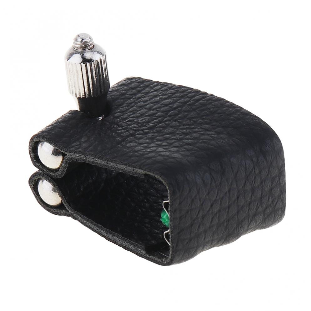Saxofoon rietbinder duurzame leren rietbinder altsax mondstuk clip met metalen pad voor altsaxofoon