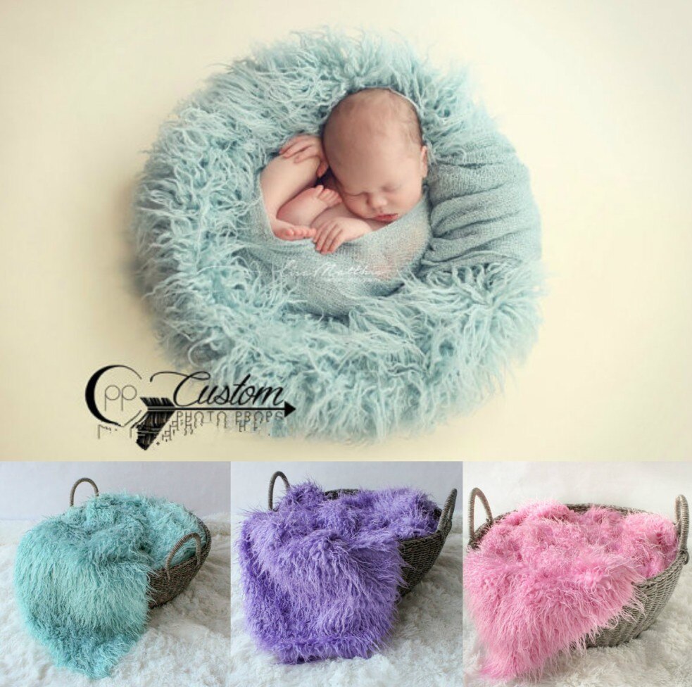 100x150 cm Mongoolse Faux Fur Wollen Deken Pasgeboren Baby Fotografie Achtergrond Achtergronden Foto Props Tapijt Lange Haar Strand