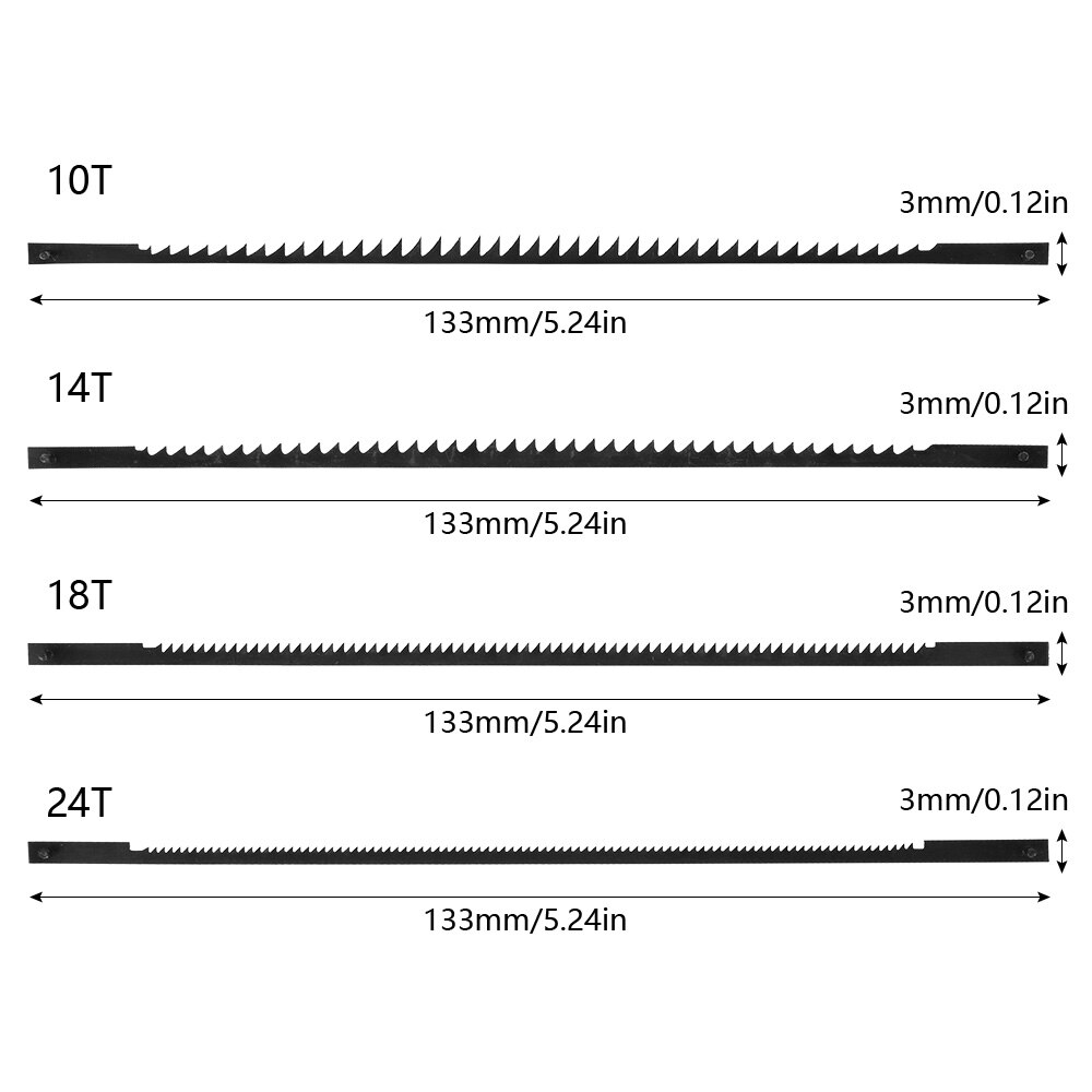 Carbon Steel Scroll Saw Blade High Toughness Fine Cut Craft Strong Hardness Fretsaw Blade With Pin 10/14/18/24 T For Woodworking