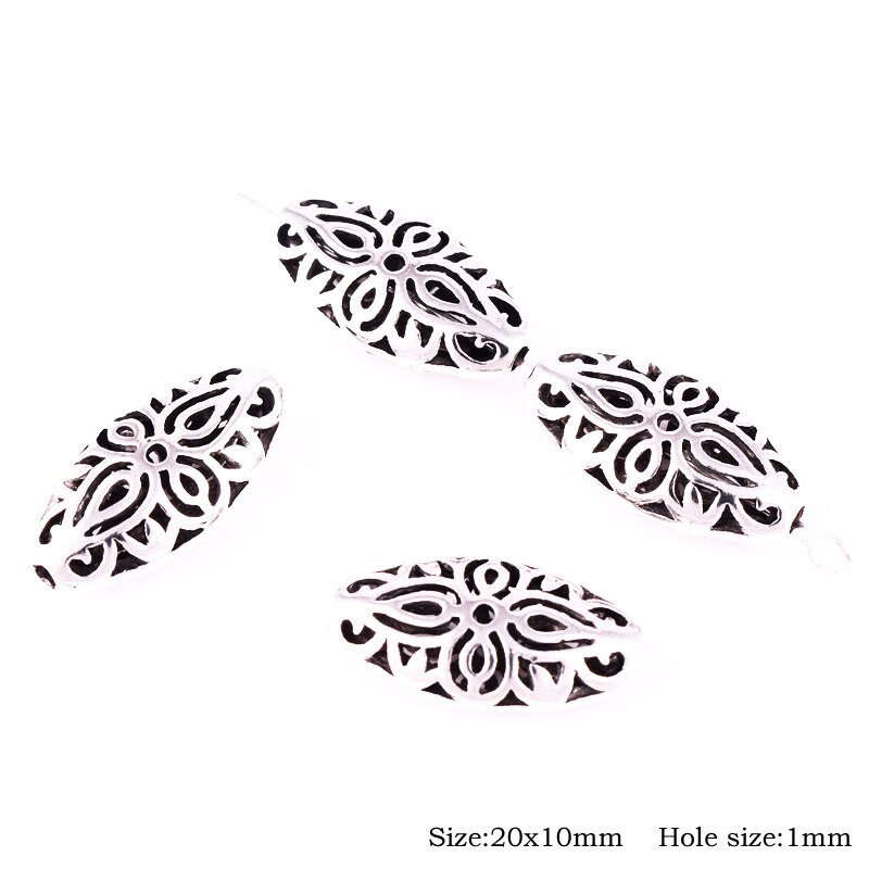 Antique Tibetan Silver Loose Metal Beads Spacer for Jewelry Making for Man Women Bracelet Necklace Earrings: 02(4pcs)