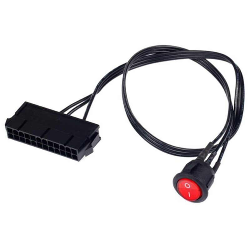 2 stück 50cm- adriges kupfer-zinn-kabel 24- -polige atx-buchse für netzteile, pc-netzteile, starter-tester, start-up-jumper mit ein-/ausschalter