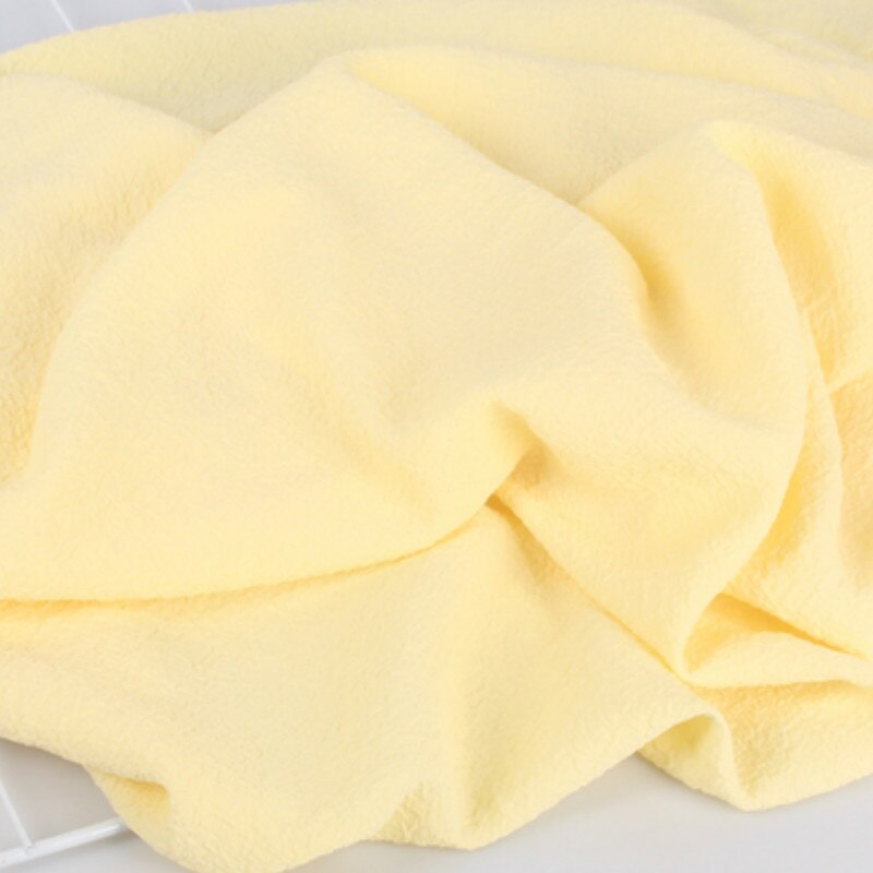 Style coréen bulle crêpe en mousseline de soie tissu rétro solide robe courte femmes robe vêtement matériel: yellow
