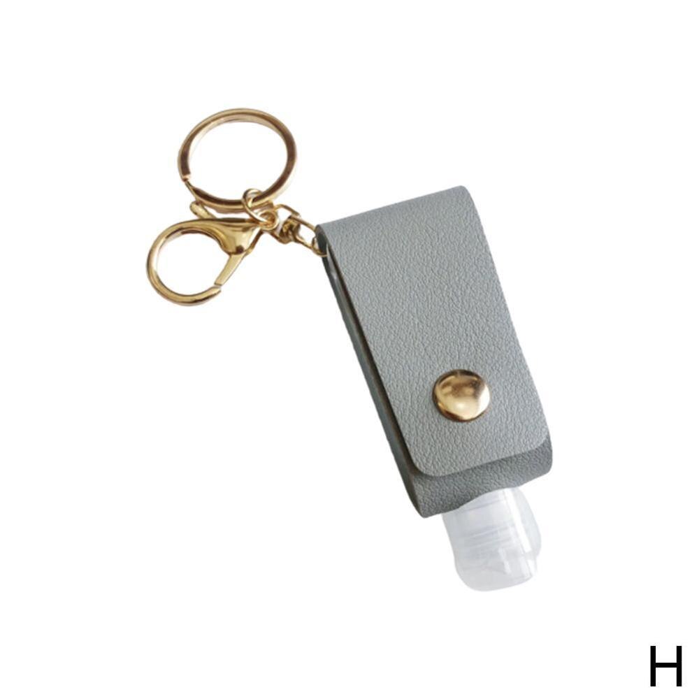 Draagbare 30Ml Lege Lekvrij Plastic Reizen Fles Voor Handdesinfecterend Met Kwasten Lederen Sleutelhanger Houder Carriers: H