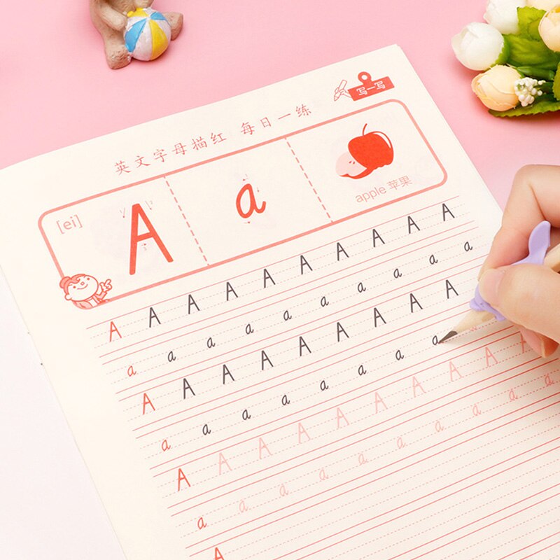 3 pcs/set English Copybook Italian Font Handwritten Print Adult Practice Copybook Students Copy Hard Pen Calligraphy For Kids