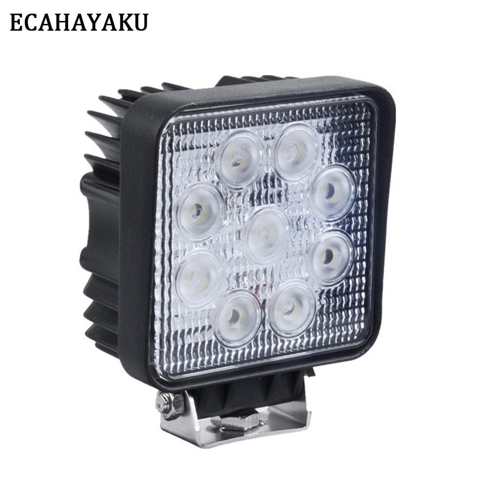 Ecahayaku 1Pcs 4 Inch Led Verlichting 27W Dikte Rijden Lamp Voor Auto Vrachtwagens Trailer Suv offroads Boot 12V 24V Dc