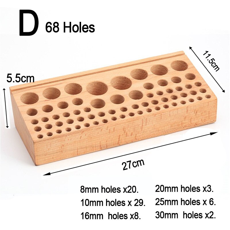 24/46/68/76/98 Holes Wooden Leathercraft Rack Stand DIY Carving Punching Tools Holder Organizer Storing Leather Tool Storage Box: D