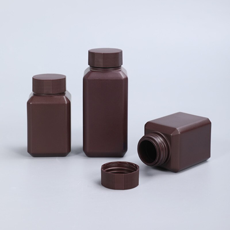 20PCS Empty Square bottles narrow mouth HDPE storage bottles for Liquid Reagent Food Grade 100ML Cosmetic container